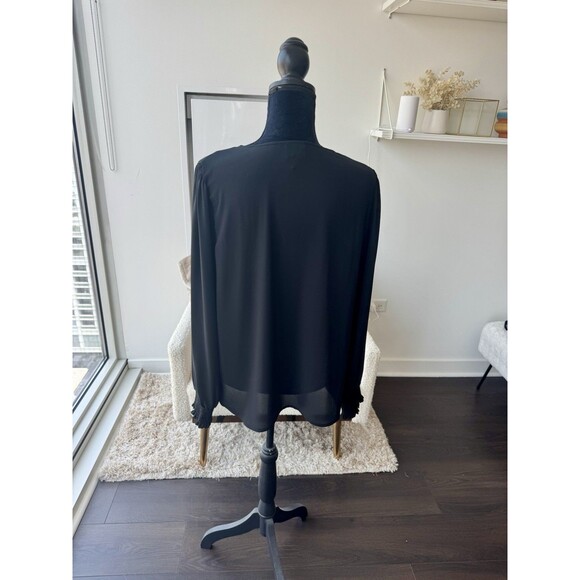 Worthington Black V-Neck Long Sleeve Blouse Size Large NEW! - Picture 3 of 5